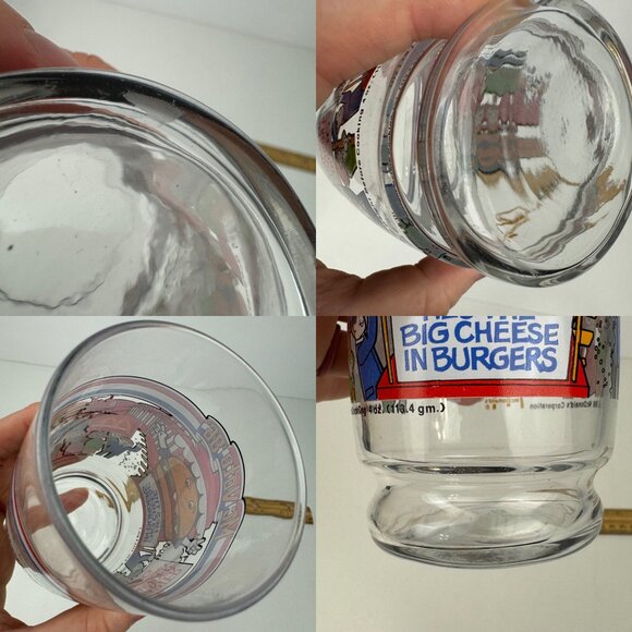 Vtg 1986 McDonalds Mc Vote Clear Drinking Glass Thin Cheese Burger Collectible - Picture 9 of 15